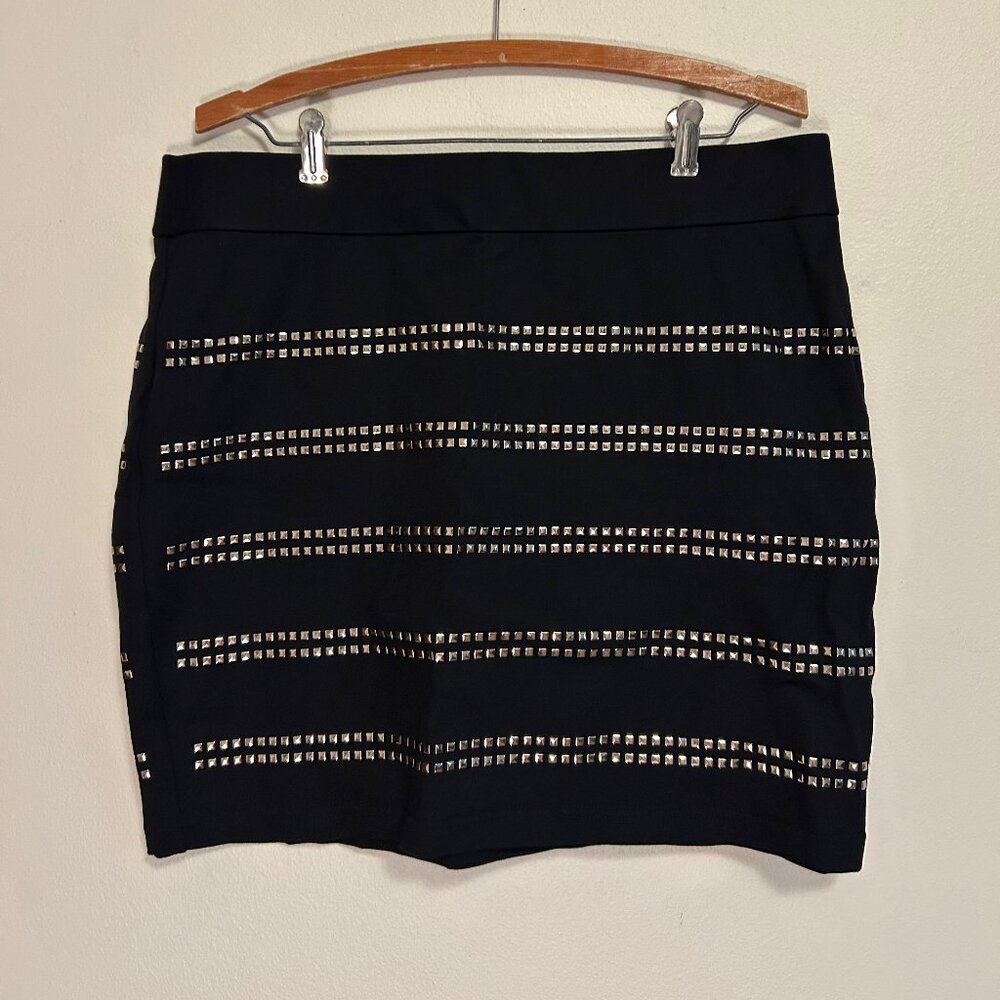 INC Rhinestone Black Mini Skirt, 14